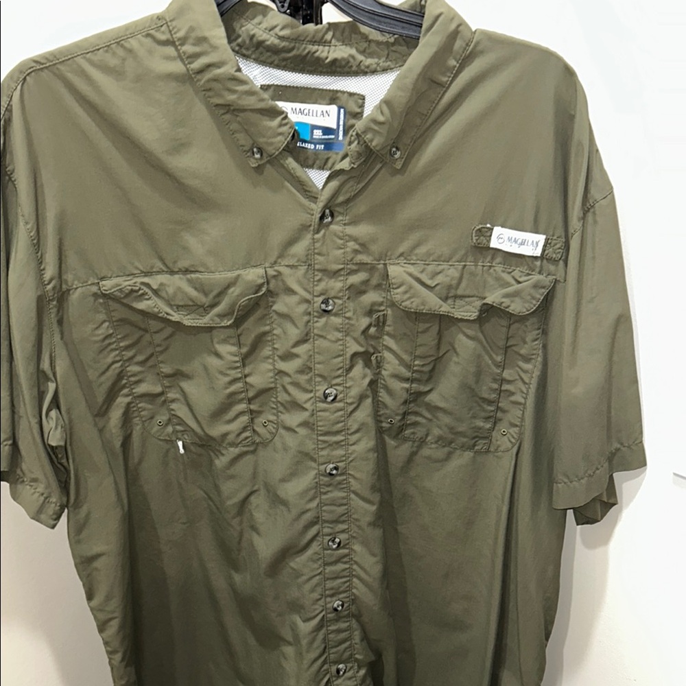 Magellan Outdoors Khaki Utility Shirt size XXL does